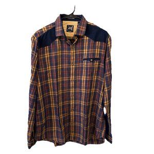 Killer Shirt Adult XXL 23” Blue Plaid Classic Button Up Long Sleeve Casual Mens